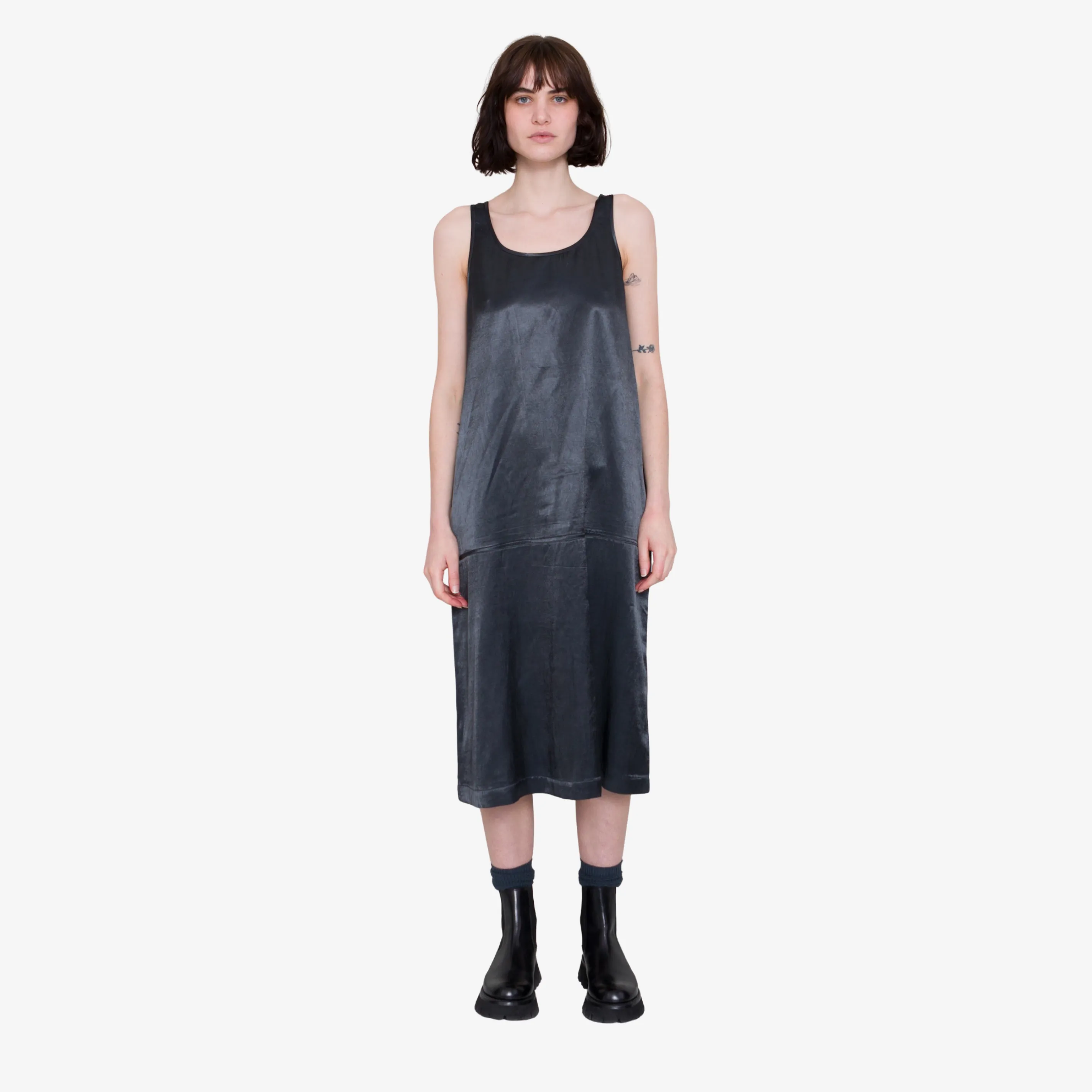 Slip Dress - Coal Satin sold by Folk
