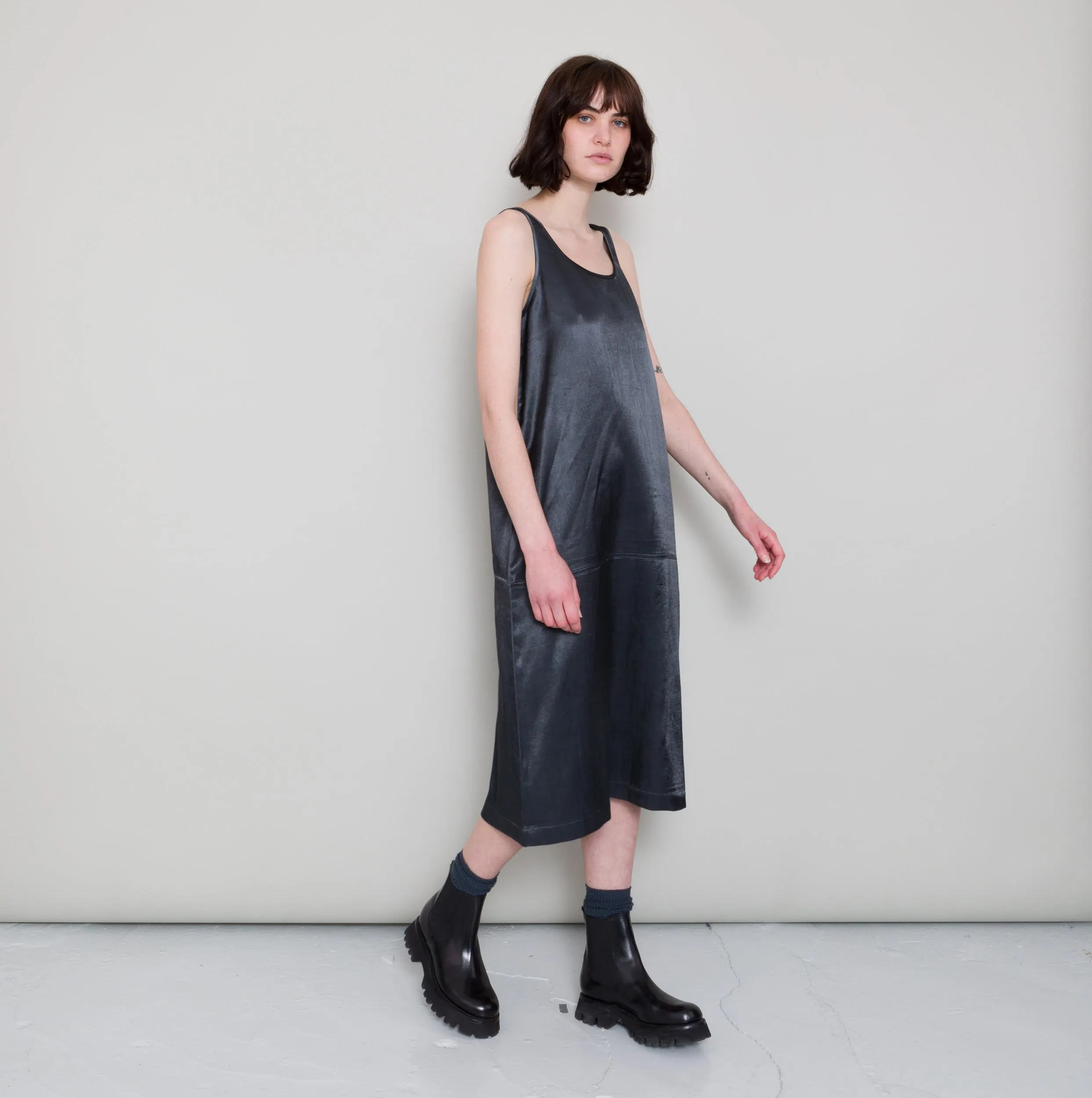 Slip Dress - Coal Satin sold by Folk product image thumbnail 5