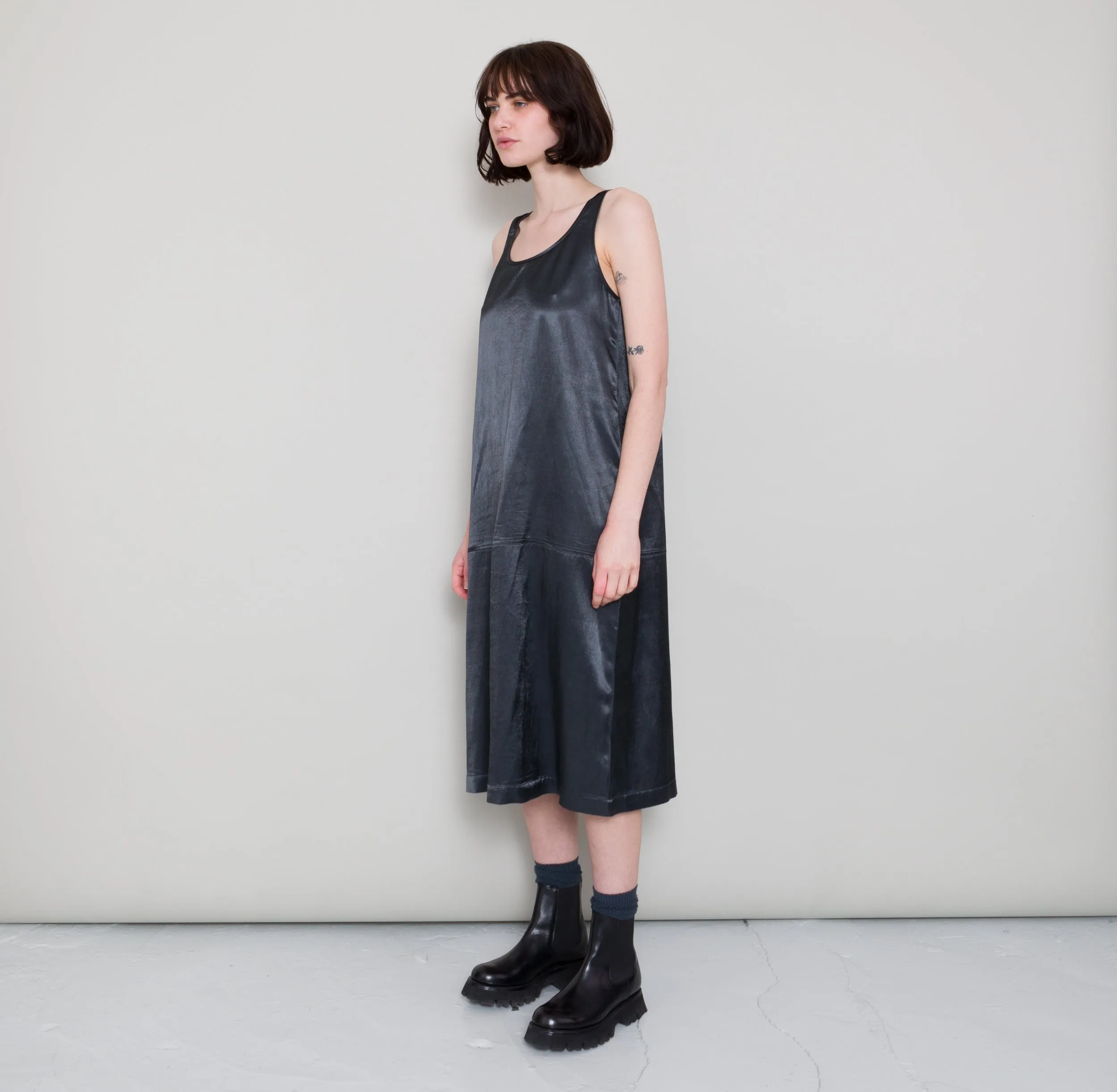 Slip Dress - Coal Satin sold by Folk product image thumbnail 2