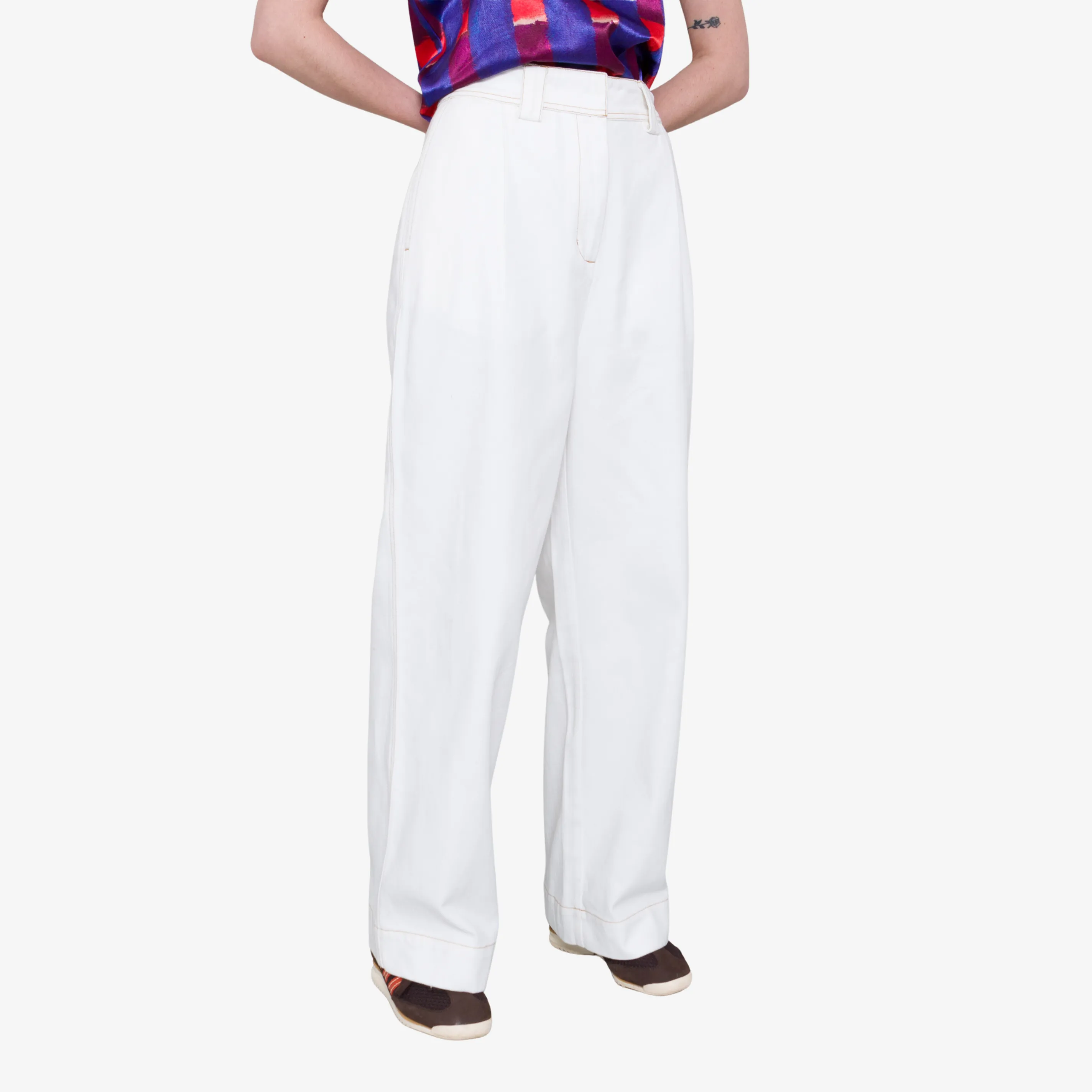 Pleated Trousers - Ecru Twill sold by Folk