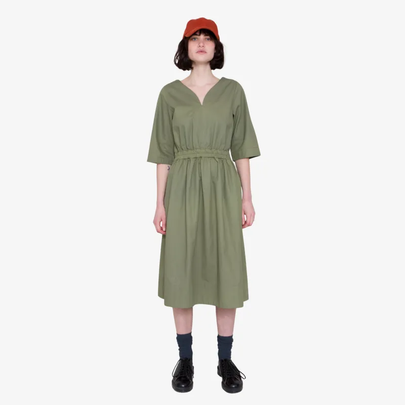 Gathered Dress - Olive Twill made by Folk