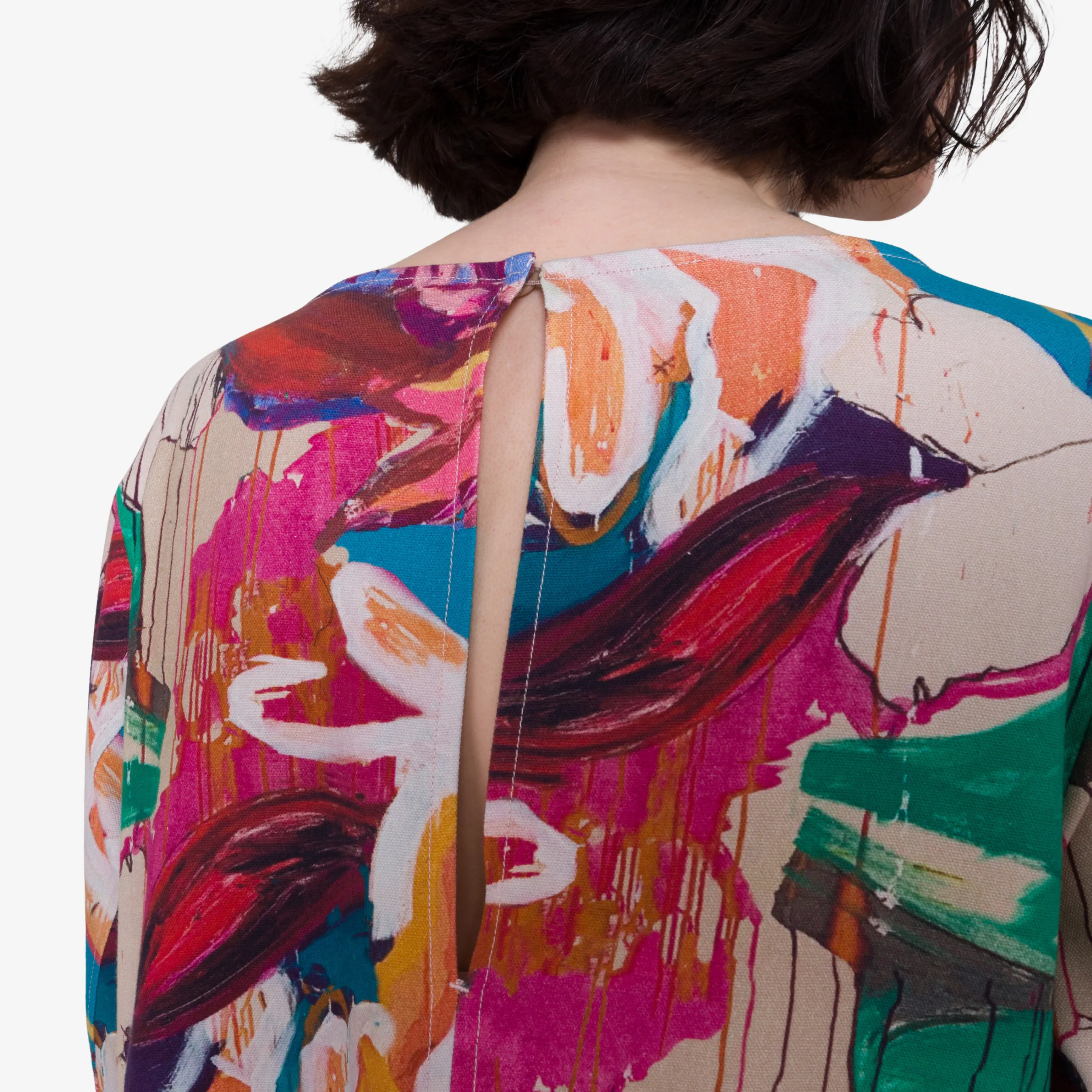 Joana Day Dress - Canvas Abstract Flower sold by Folk product image thumbnail 2