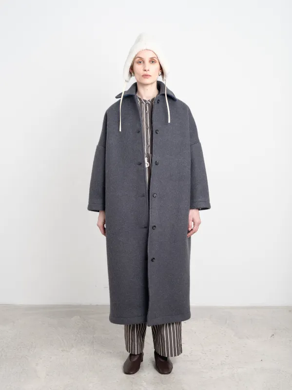 Cawley | Longline Coat - Slate sold by Folk