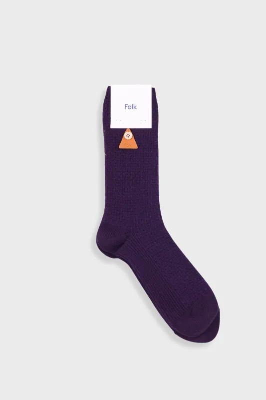 Waffle Socks - Black Cherry sold by Folk