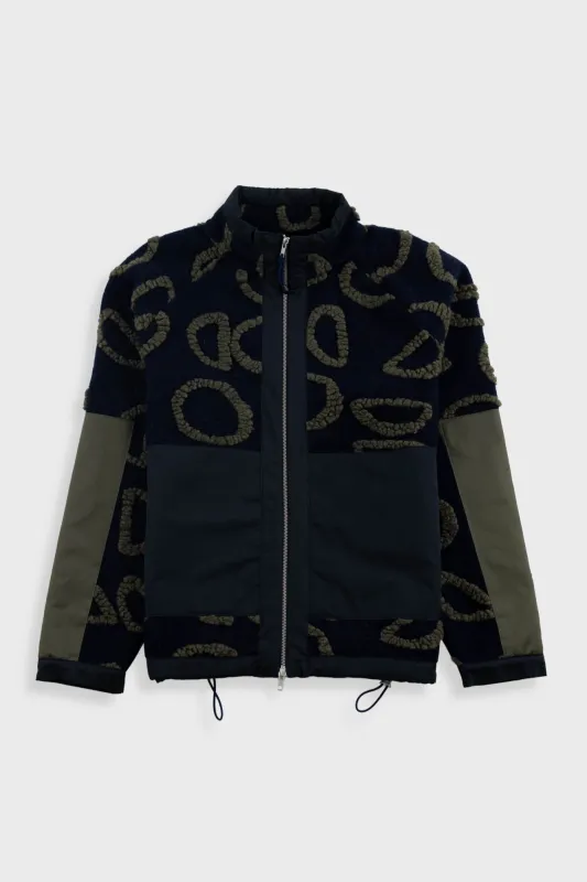 Signal Fleece - Navy Circle Jacquard sold by Folk