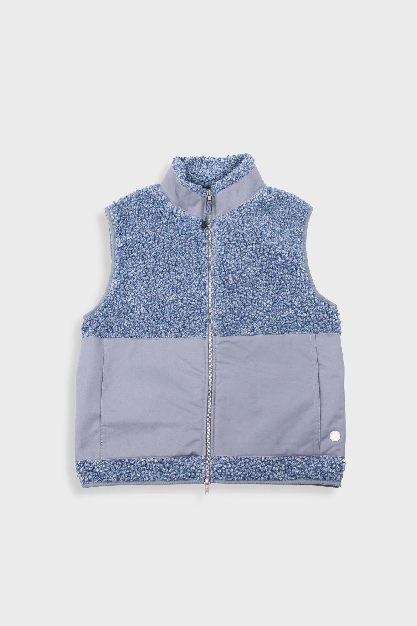 Signal Gilet - Soft Blue Curly Wool sold by Folk