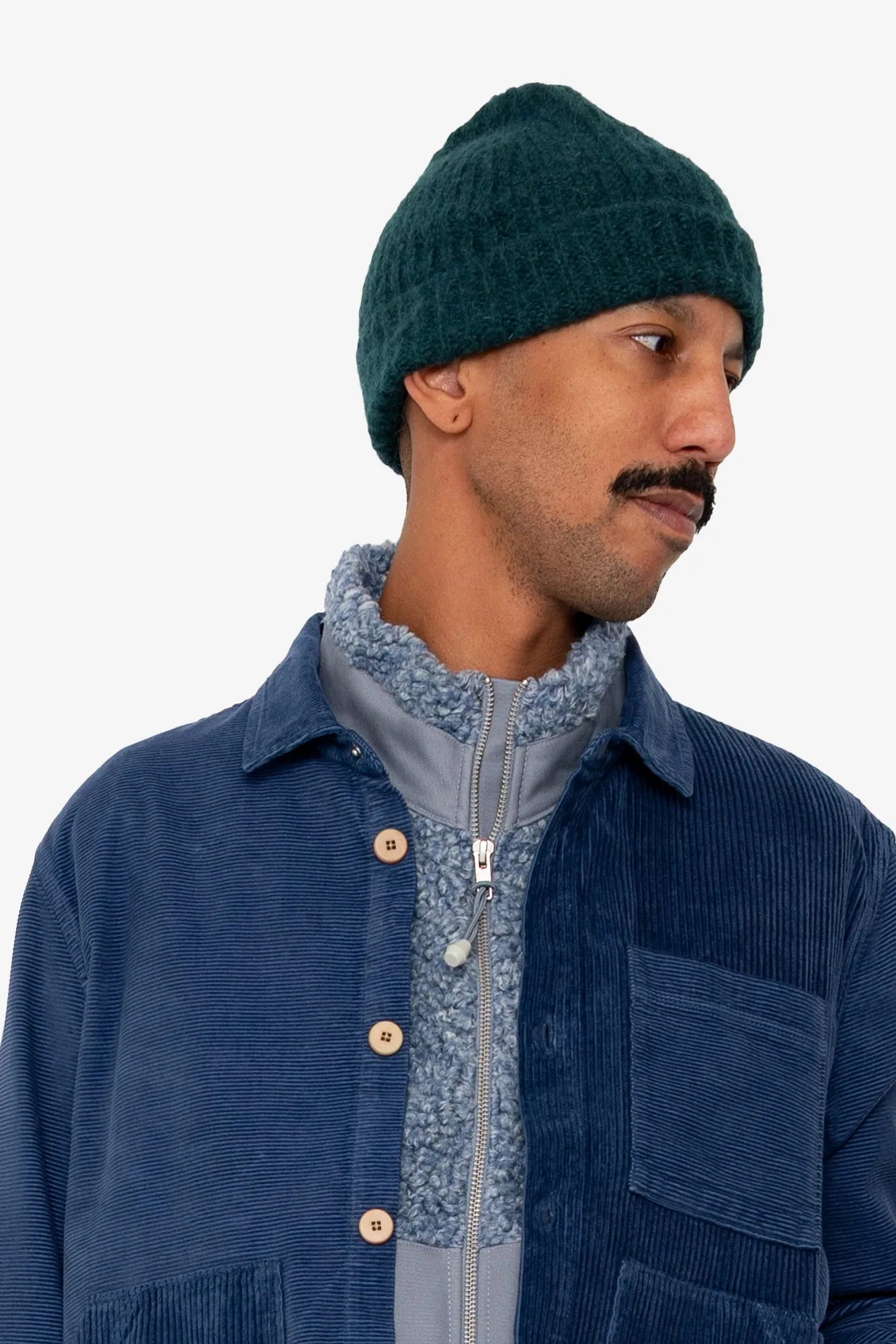 Mohair Rib Beanie - Phthalo Green sold by Folk product image thumbnail 2