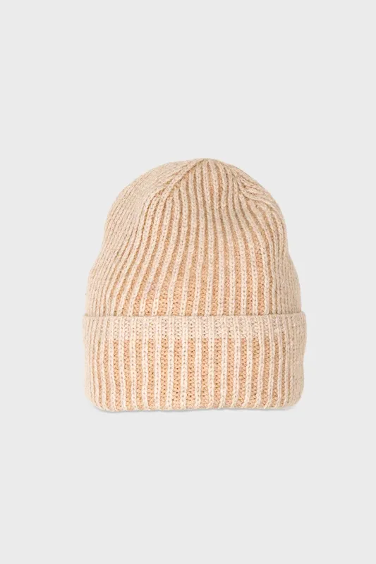 Plated Rib Beanie - Stone Ecru sold by Folk