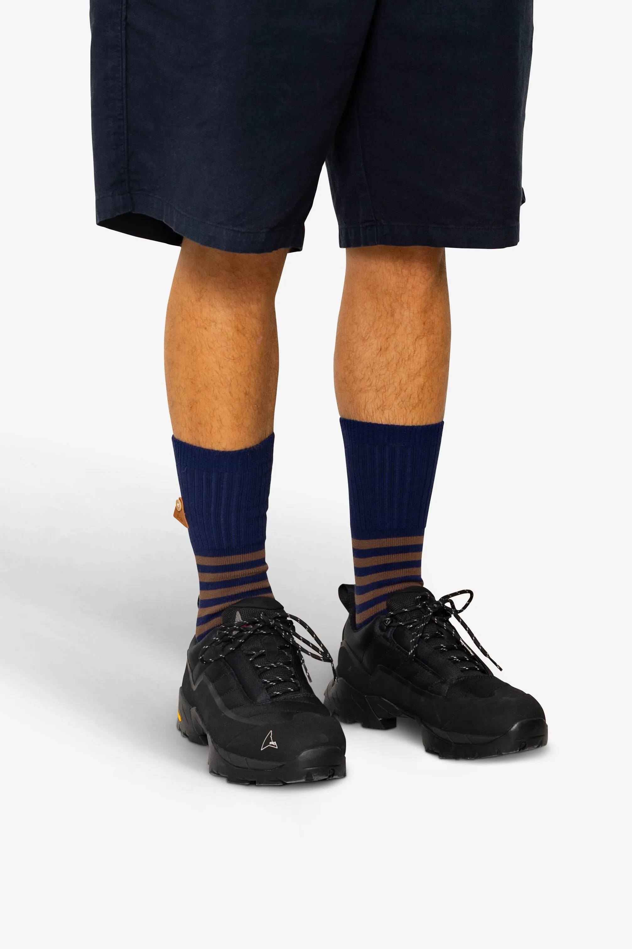 Striped Socks - Brown / Navy sold by Folk product image thumbnail 2