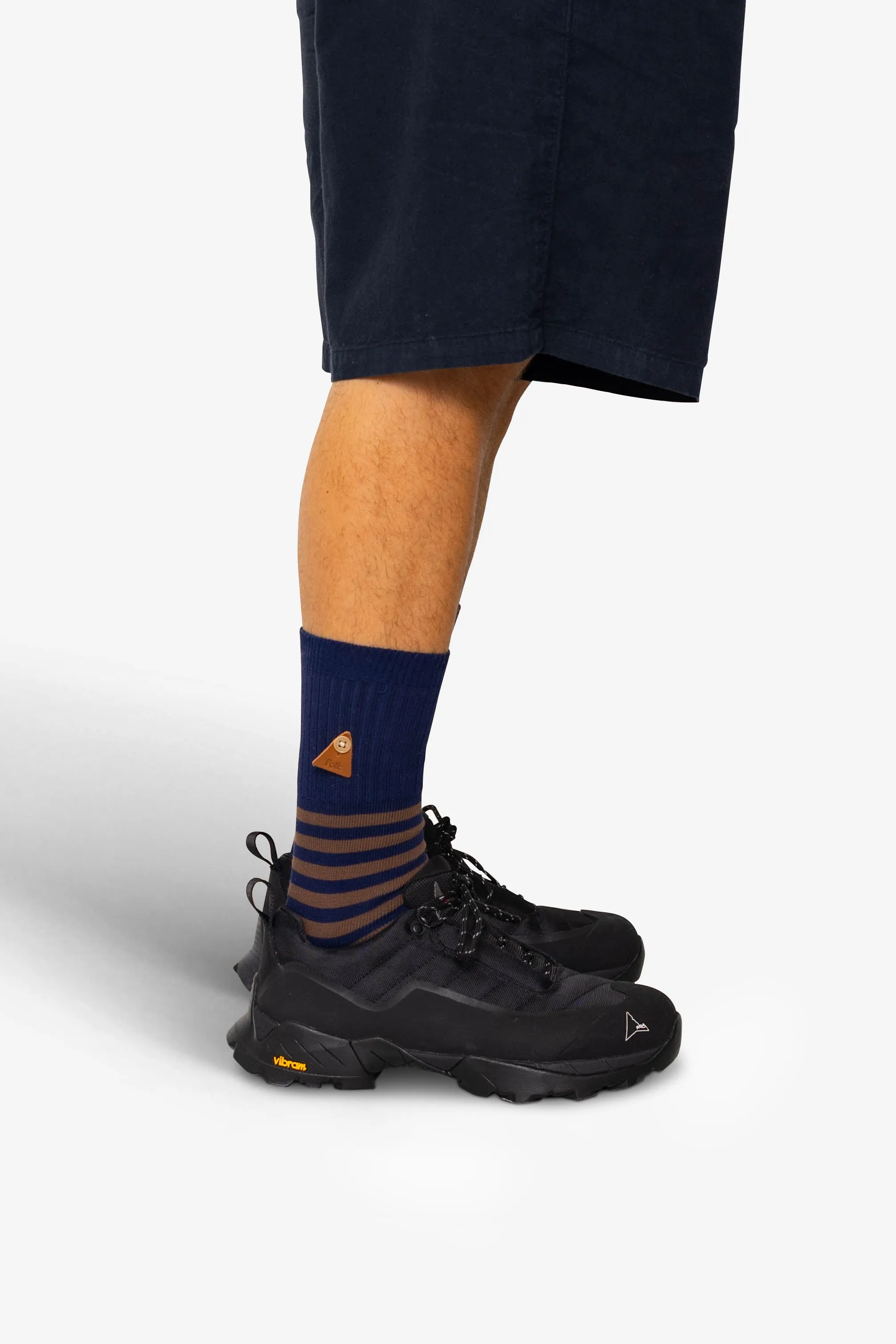 Striped Socks - Brown / Navy sold by Folk product image thumbnail 3