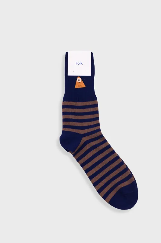 Striped Socks - Brown / Navy made by Folk