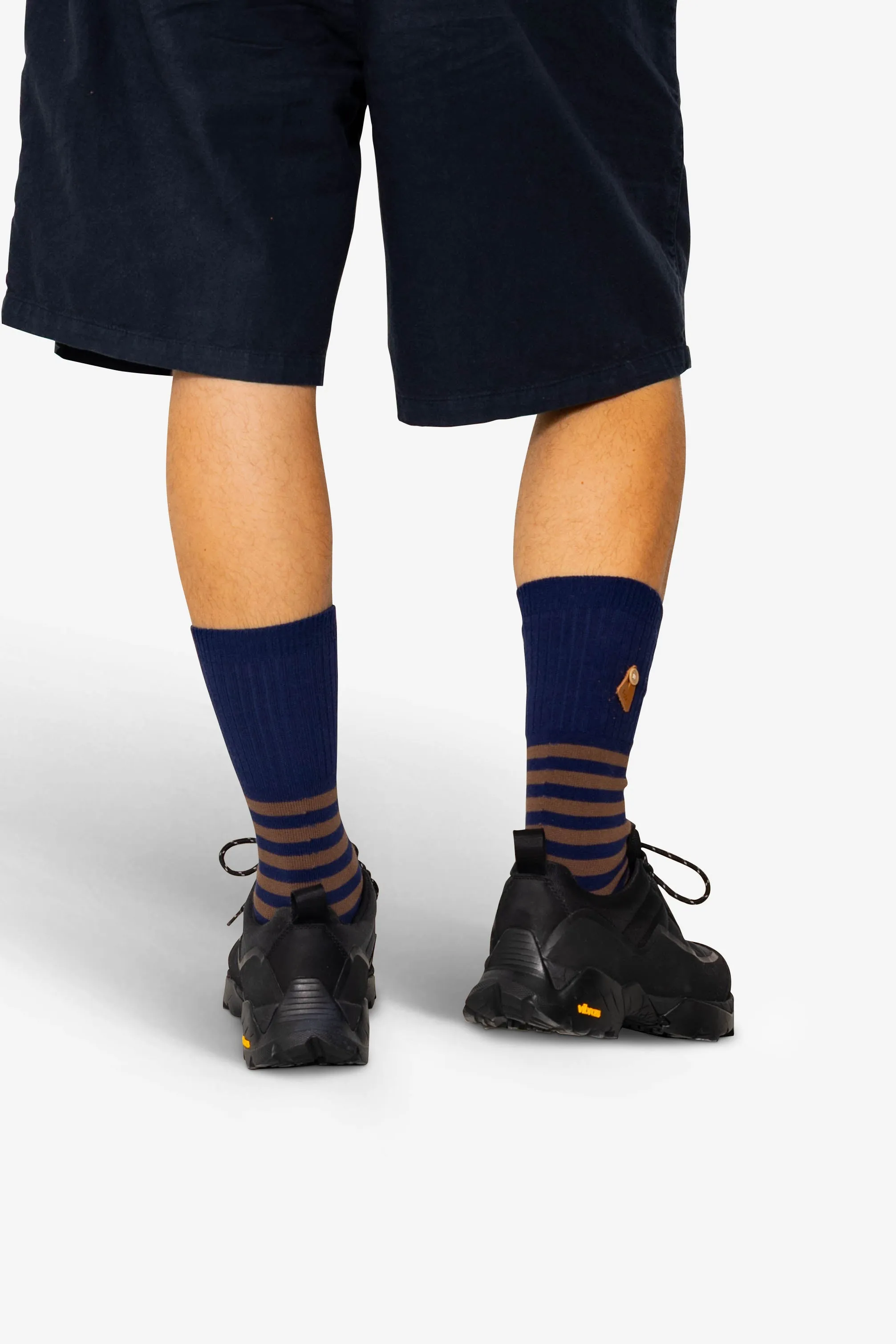 Striped Socks - Brown / Navy sold by Folk product image thumbnail 4