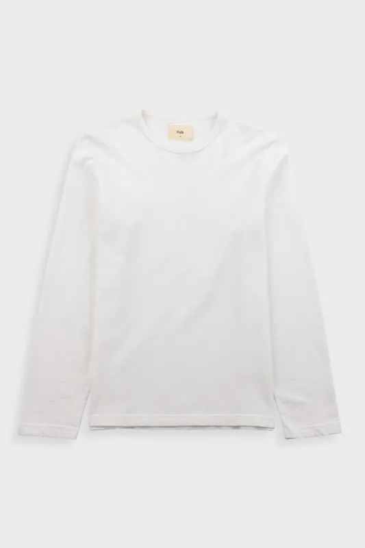Long Sleeve Textured T-Shirt - White sold by Folk