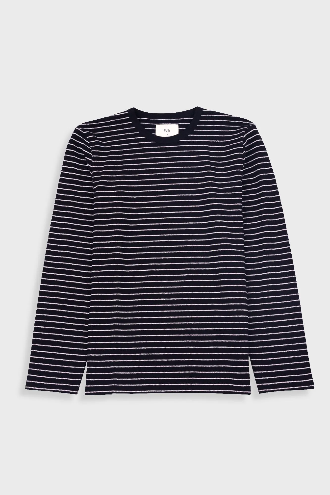 Long Sleeve Textured Striped T-Shirt - Black Ecru sold by Folk