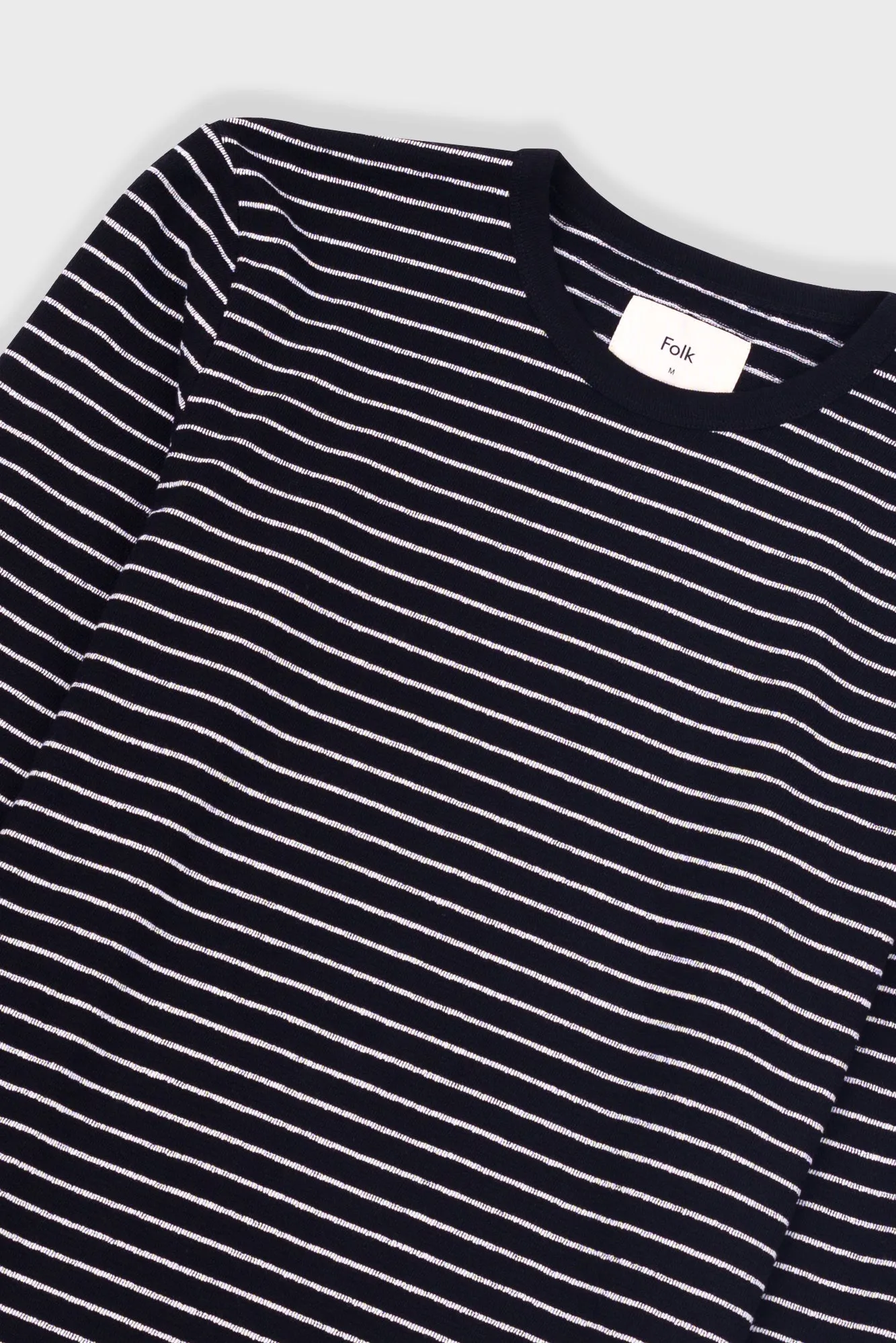 Long Sleeve Textured Striped T-Shirt - Black Ecru sold by Folk product image thumbnail 5