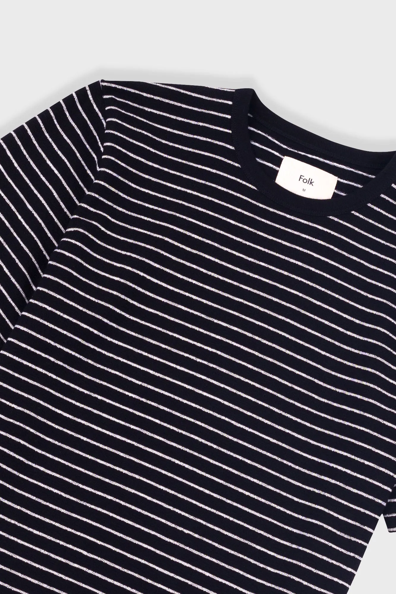Short Sleeve Textured Striped T-Shirt - Black / Ecru sold by Folk product image thumbnail 5