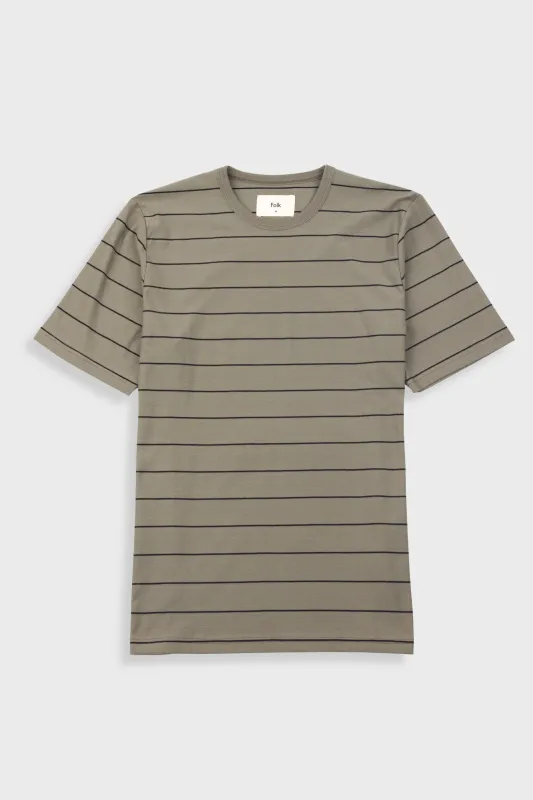 Microstripe T-Shirt - Olive / Black sold by Folk
