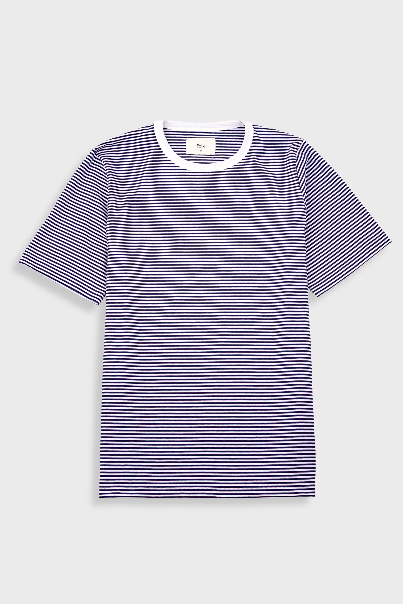 1x1 Striped T-Shirt - Bright Navy / Ecru sold by Folk