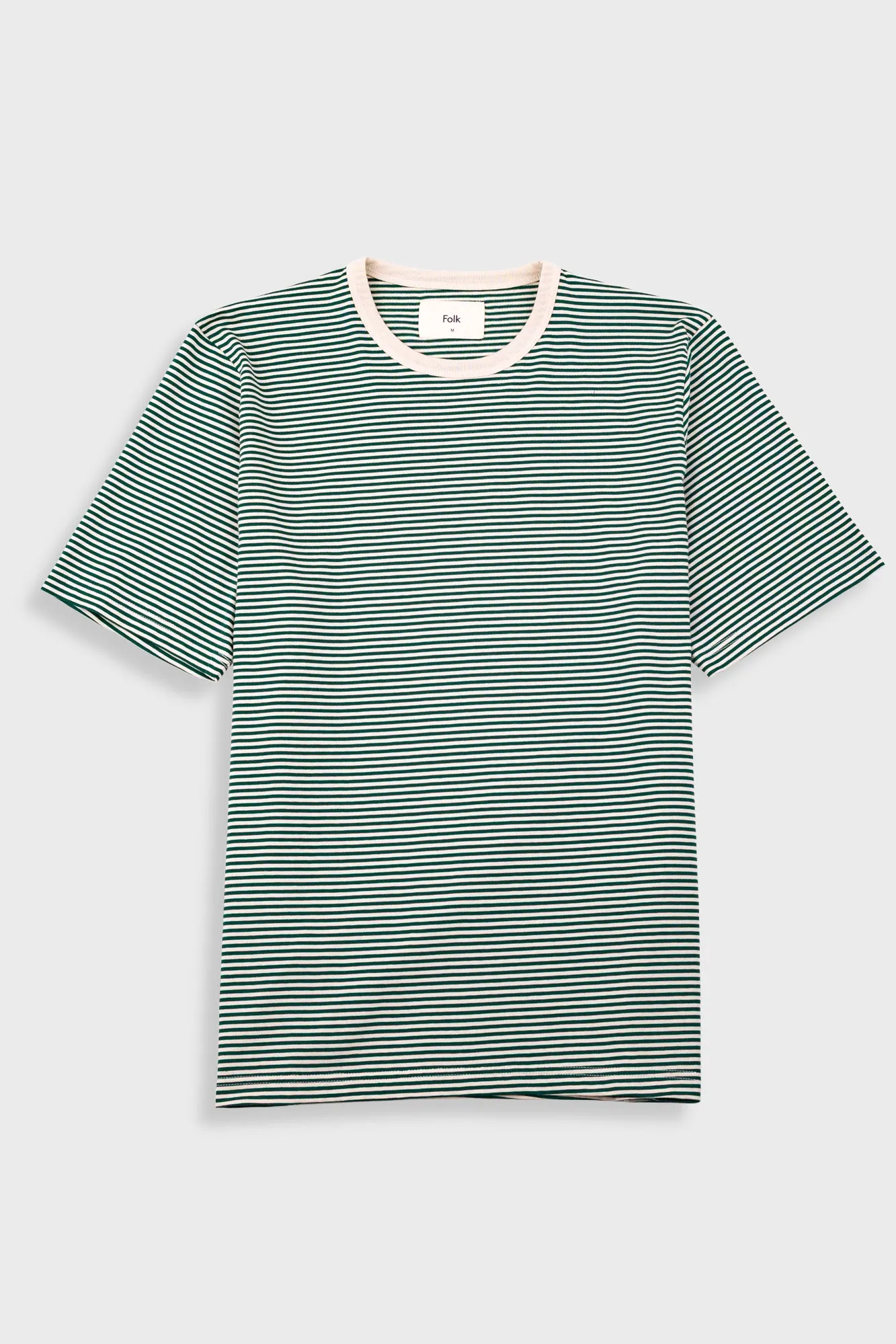 1x1 Striped T-Shirt - Phthalo Green / Ecru sold by Folk