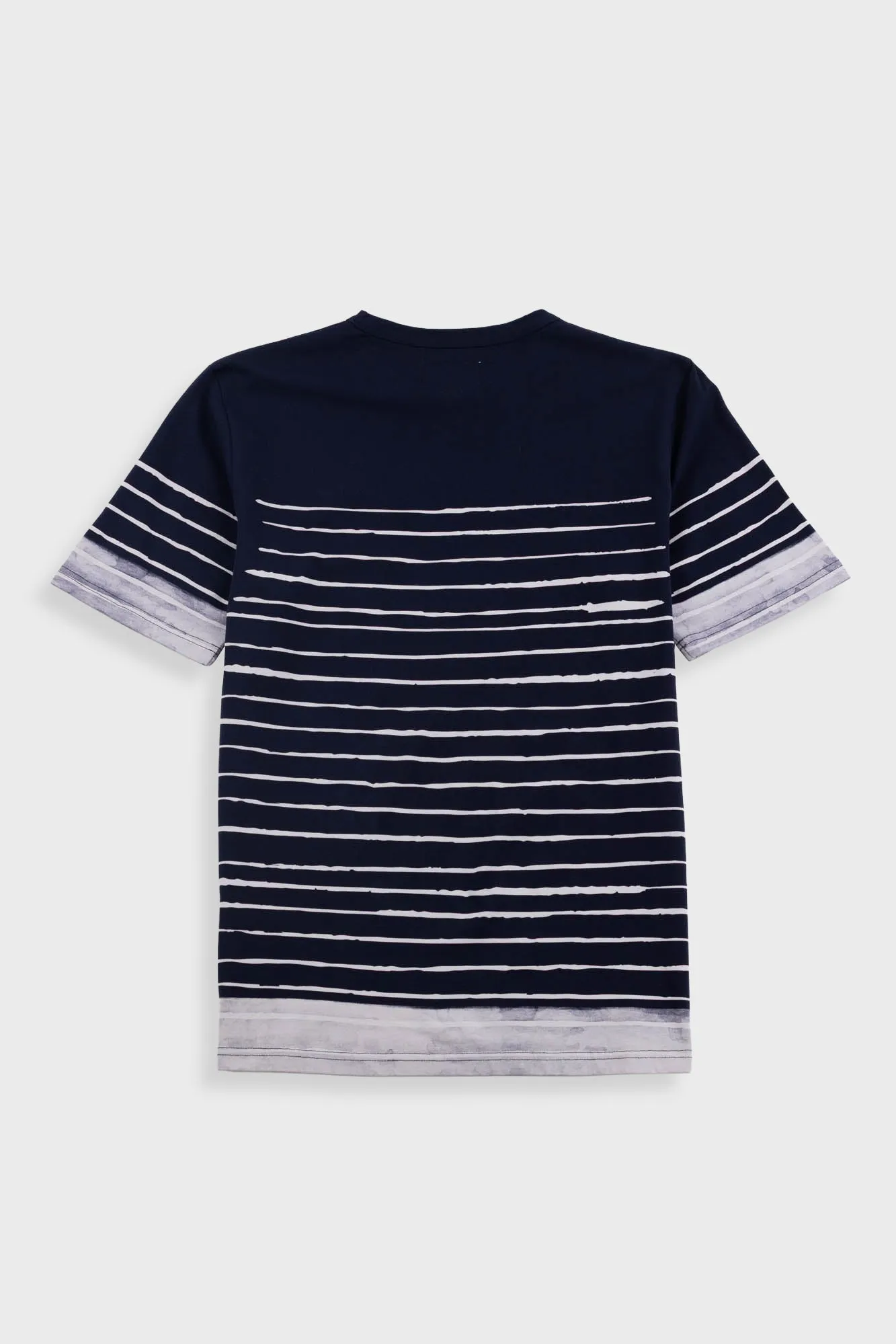 Contrast Sleeve T-Shirt - Bleached Stripe sold by Folk product image thumbnail 3