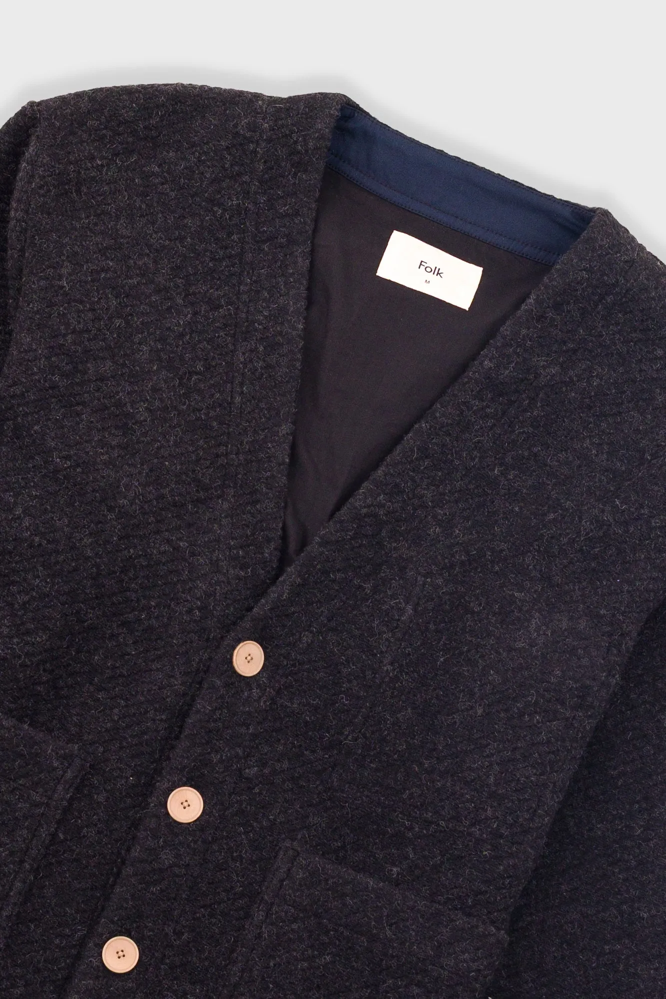 Pocket Cardigan - Charcoal Wool Twill sold by Folk product image thumbnail 2