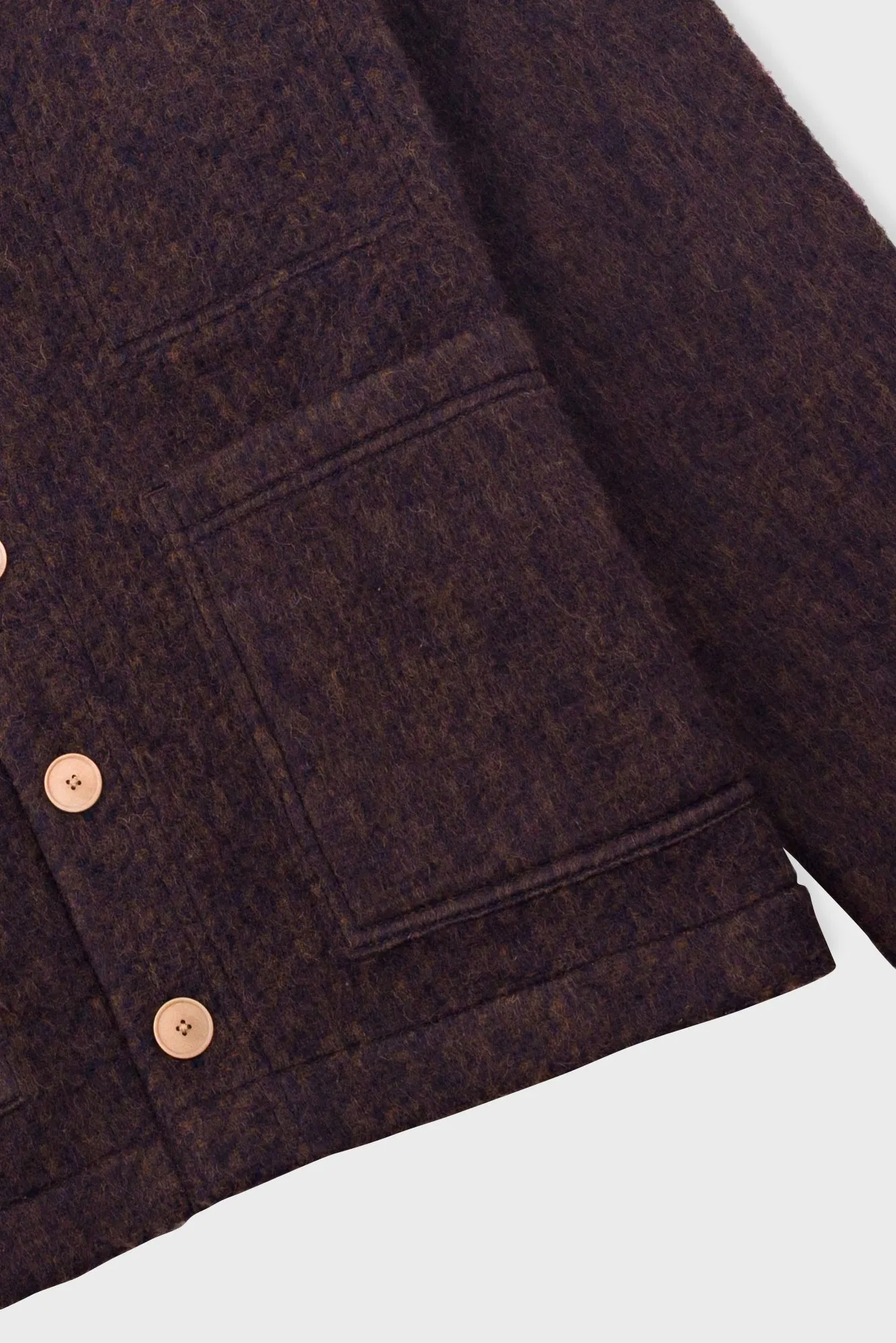Pocket Cardigan - Navy Espresso Brushed Wool sold by Folk product image thumbnail 4