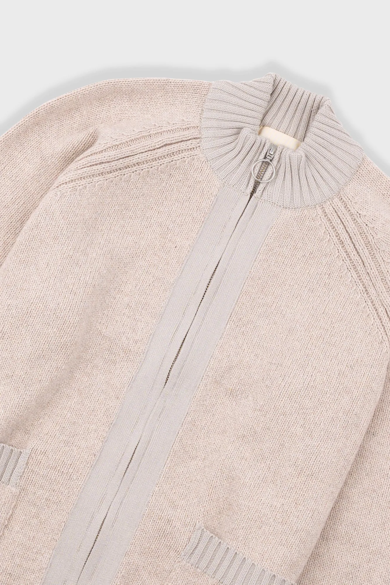 Knitted Zip Thru Bomber - Stone sold by Folk product image thumbnail 5