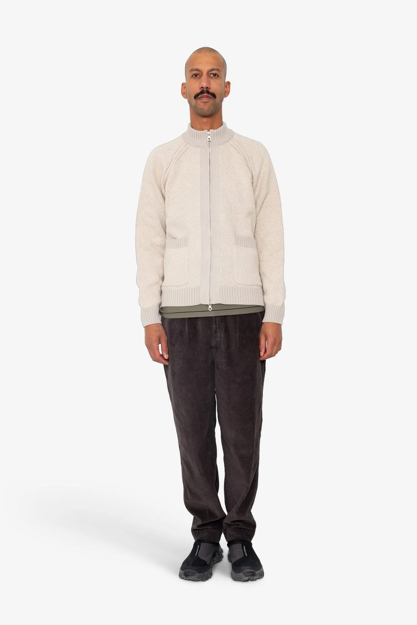 Knitted Zip Thru Bomber - Stone sold by Folk product image thumbnail 2