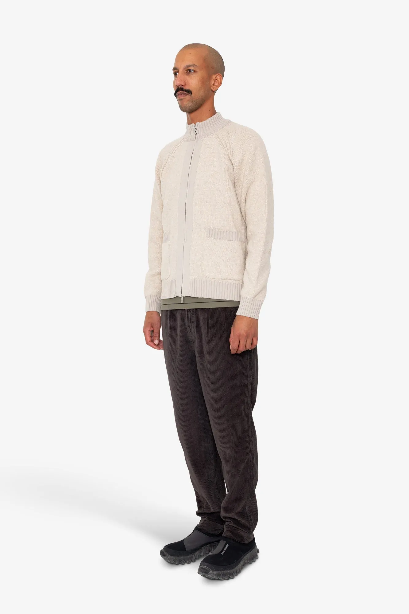 Knitted Zip Thru Bomber - Stone sold by Folk product image thumbnail 3