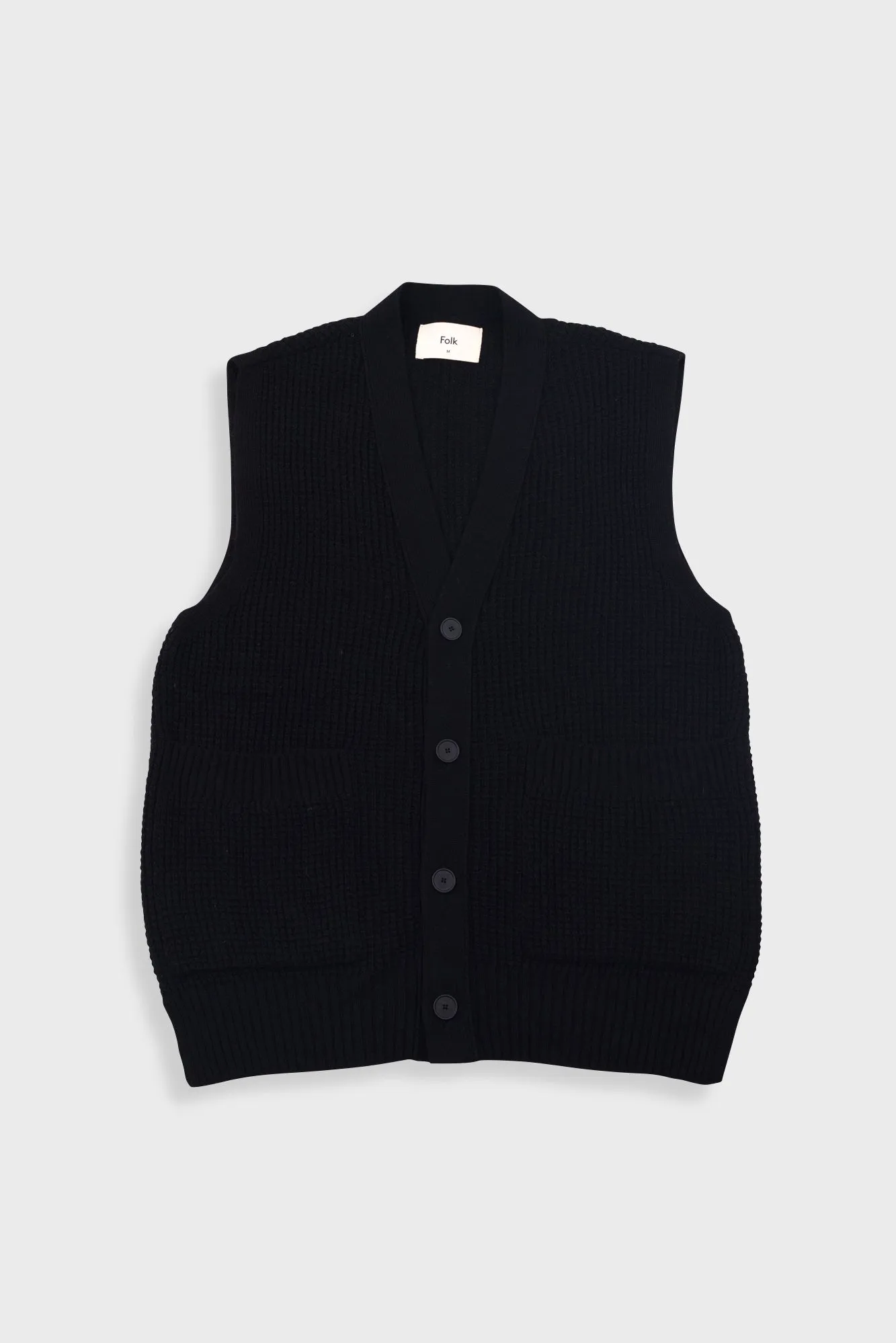 Waffle Vest - Black sold by Folk