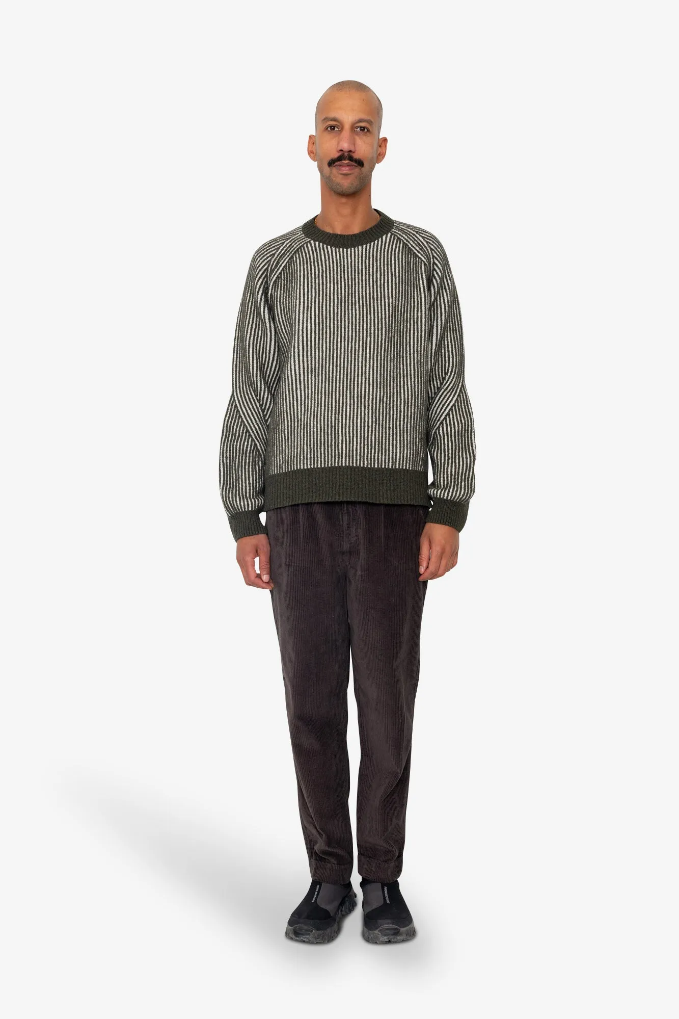 Plated Rib Crew - Olive Ecru sold by Folk product image thumbnail 2