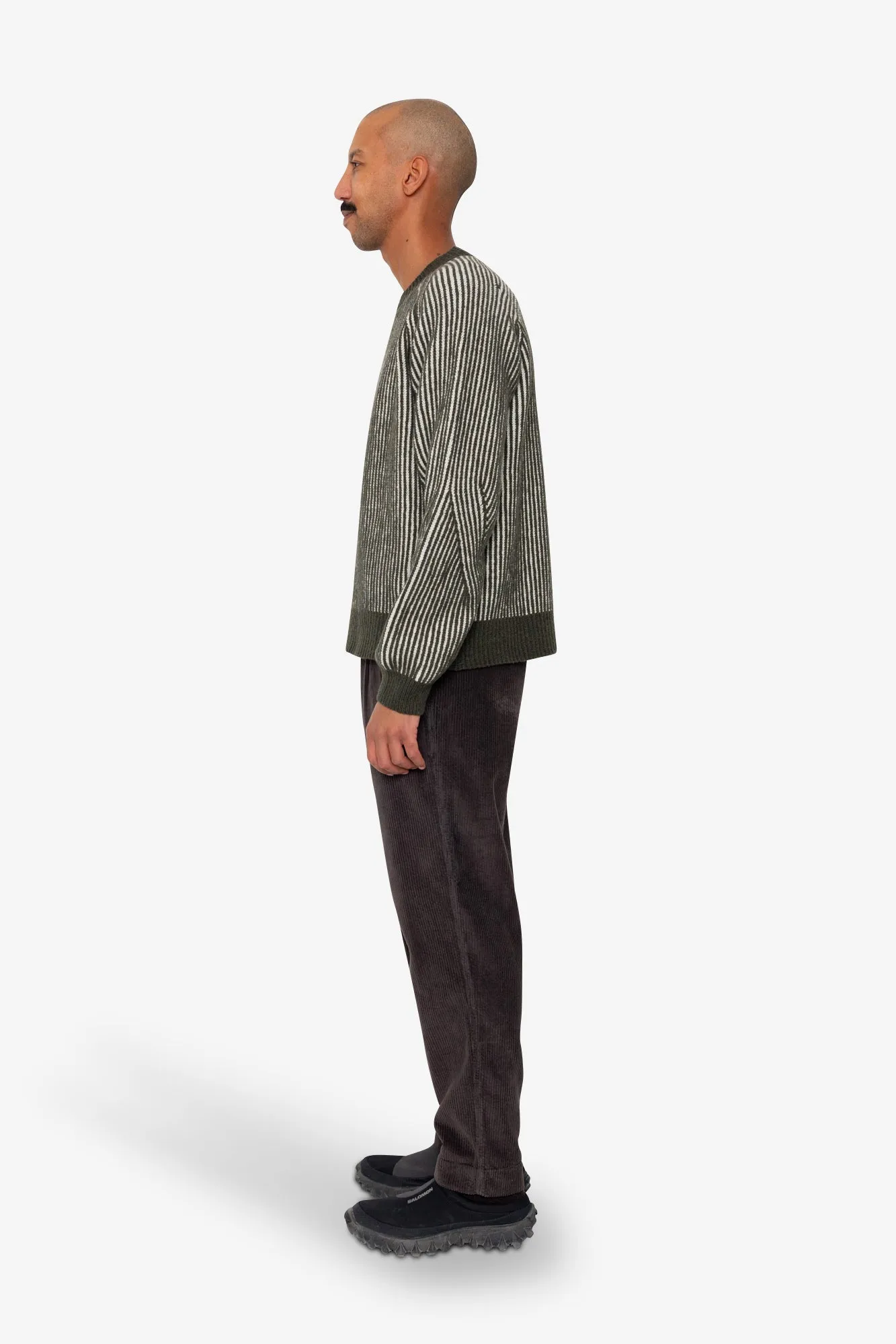 Plated Rib Crew - Olive Ecru sold by Folk product image thumbnail 4