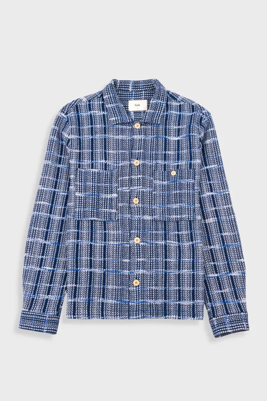 Patch Overshirt - Blue Tapestry sold by Folk