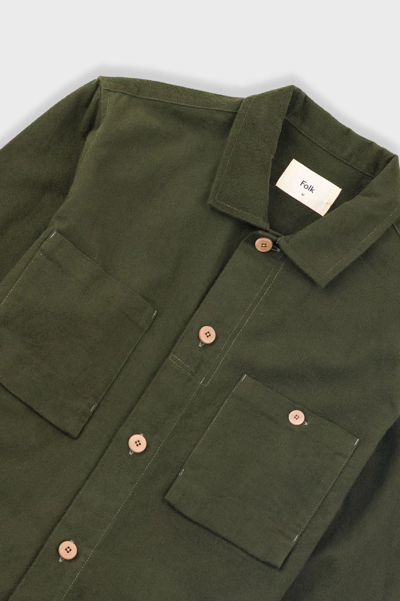 Patch Overshirt - Dark Olive Moleskin sold by Folk product image thumbnail 5