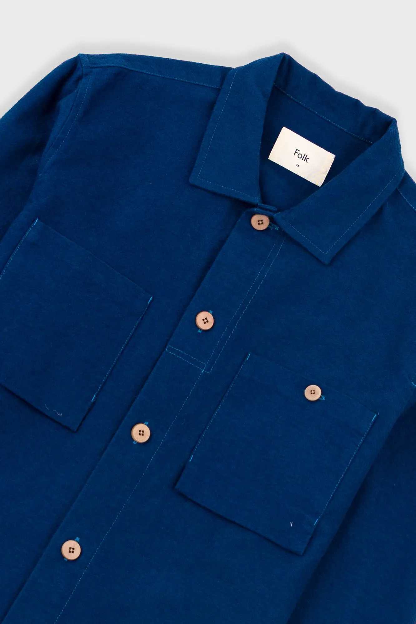 Patch Overshirt - Mid Blue Moleskin sold by Folk product image thumbnail 5