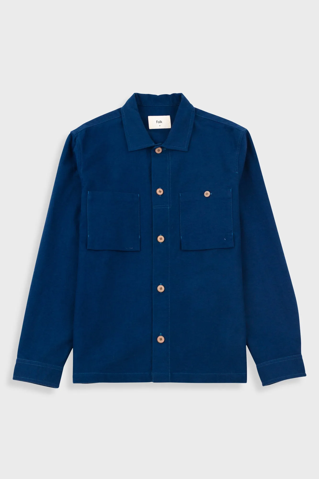 Patch Overshirt - Ink Blue Moleskin sold by Folk