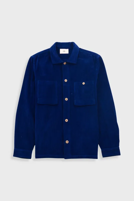 Patch Overshirt - Rich Navy Chunky Cord sold by Folk