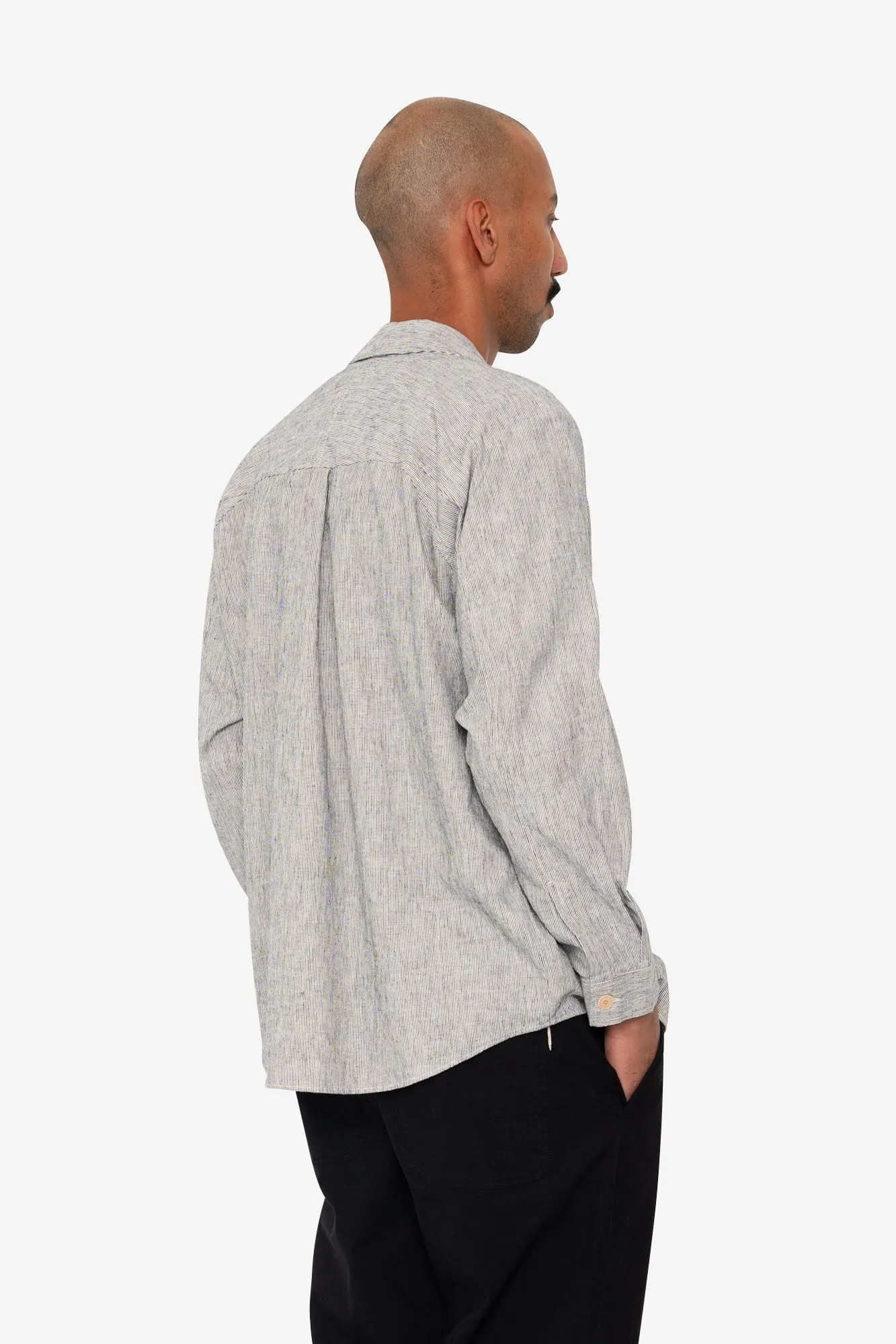 Raglan Shirt - Black Microstripe sold by Folk product image thumbnail 4