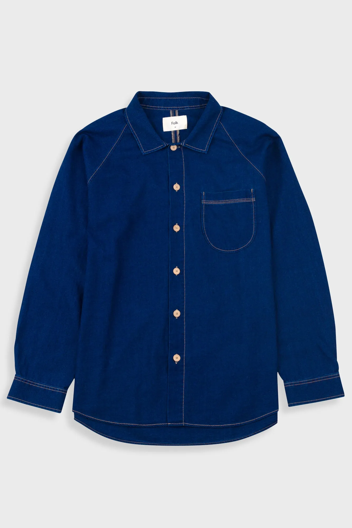 Raglan Shirt - Indigo Twill sold by Folk