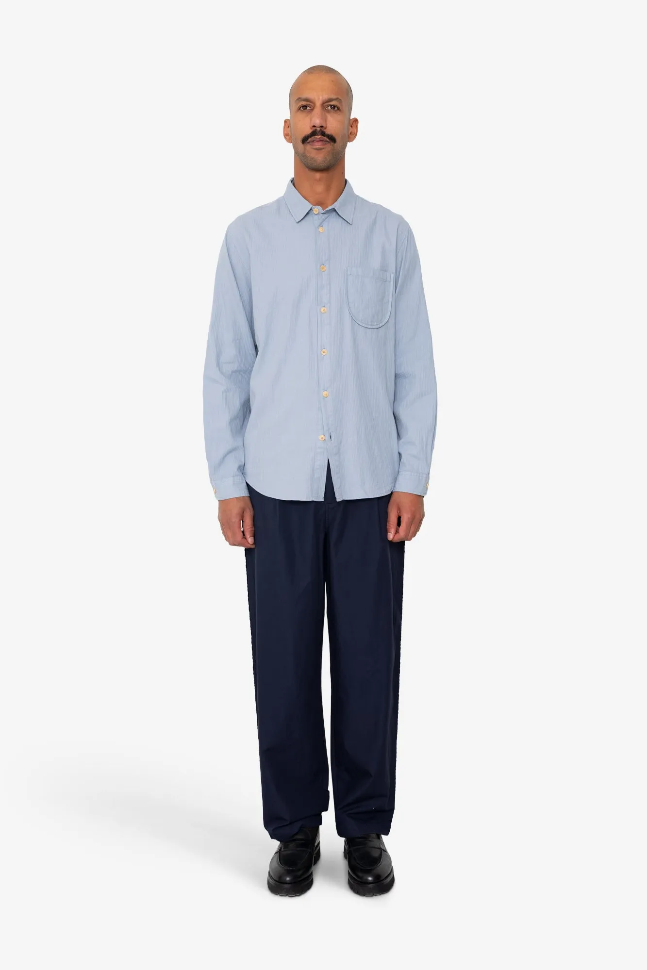 Herringbone Curve Shirt - Soft Blue sold by Folk product image thumbnail 2