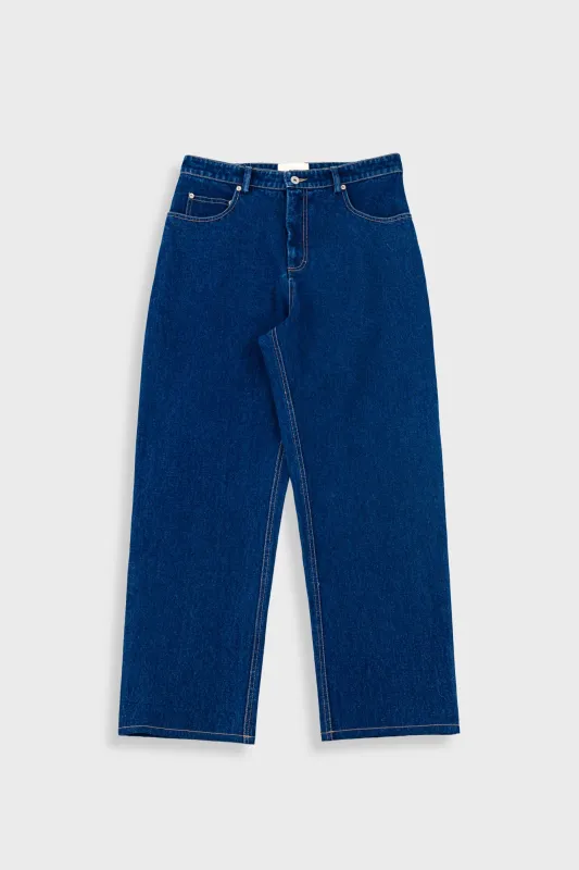 Barrel Leg Trouser - Deep Denim sold by Folk