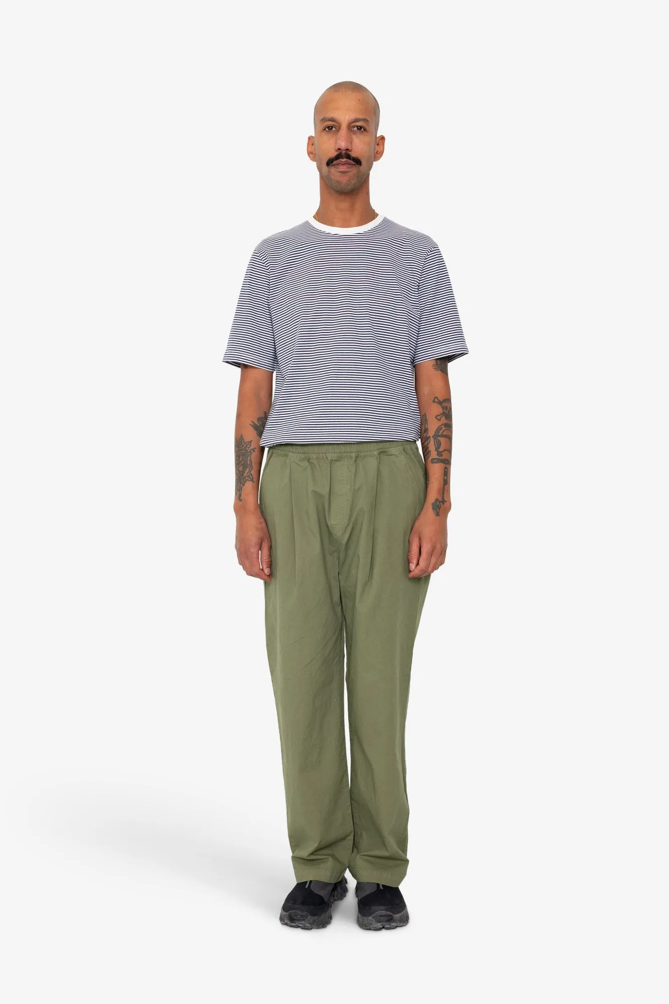 Drawcord Loose Trouser - Light Olive Ripstop sold by Folk product image thumbnail 2