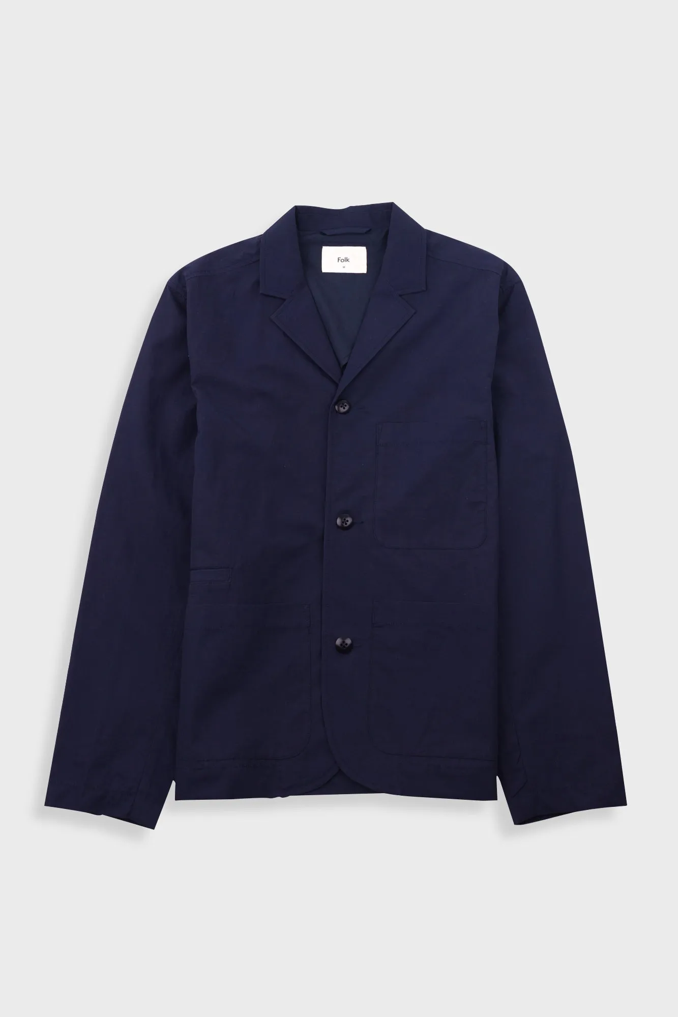 Wide Fit Blazer - Navy Tech Slub sold by Folk