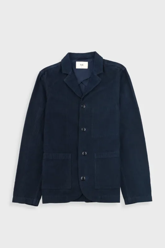Patch Jacket - Navy Cord sold by Folk