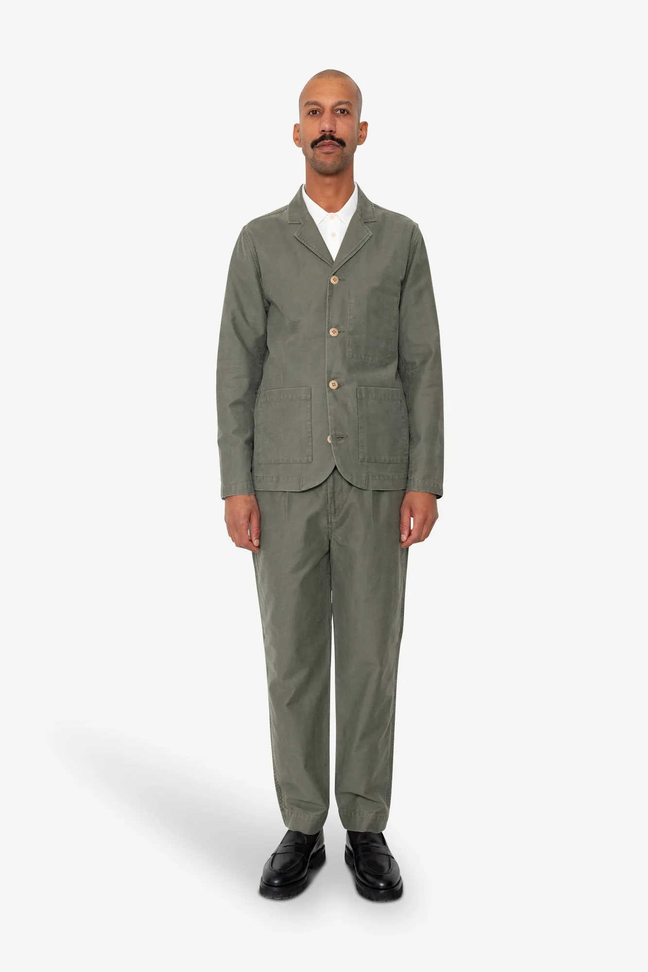 Patch Jacket - Dark Olive Slub sold by Folk product image thumbnail 2