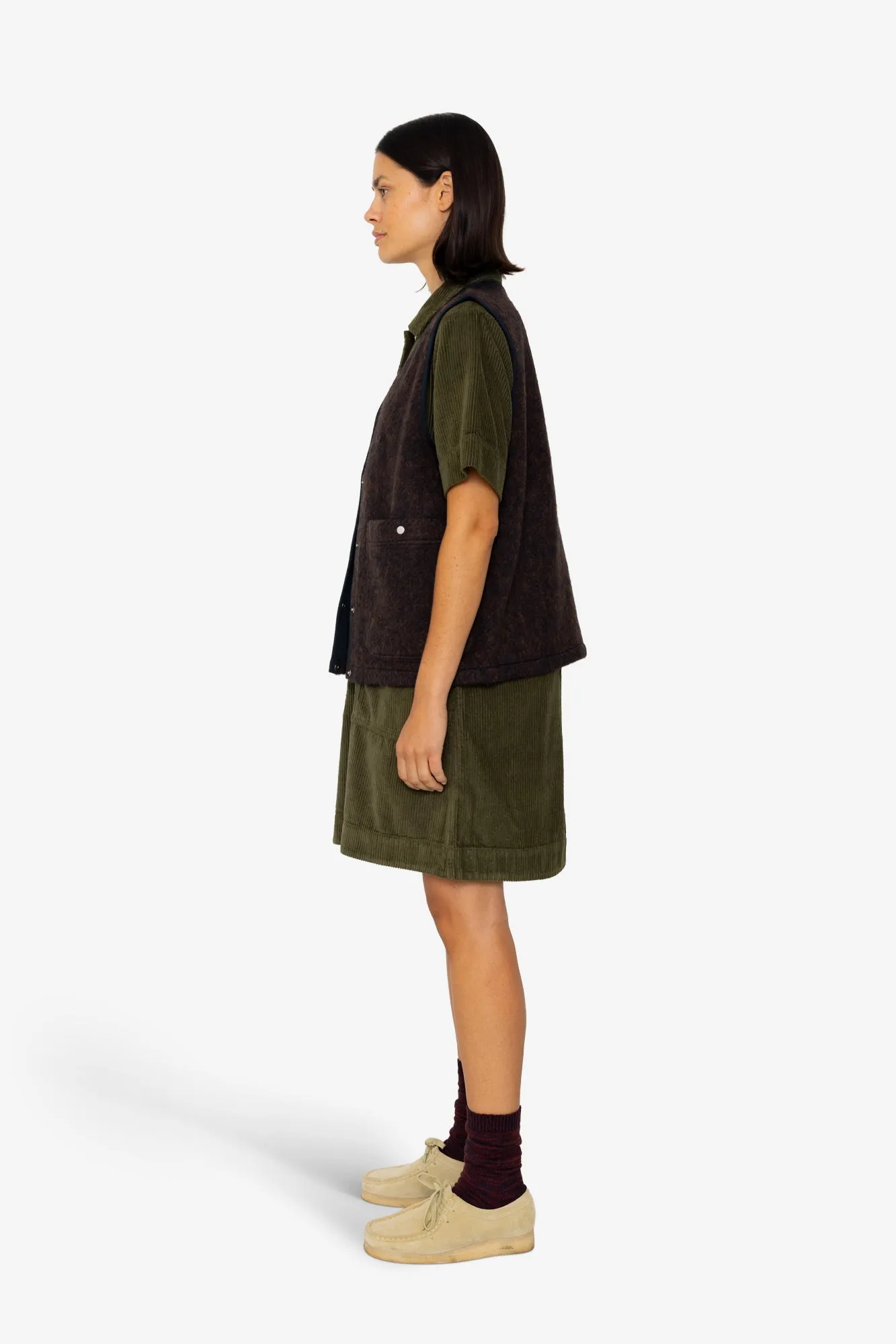 Quilted Gilet - Navy Espresso Brushed Wool sold by Folk product image thumbnail 4