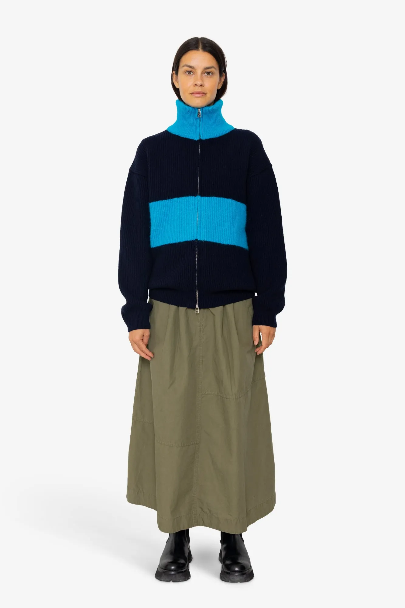 Zip Through Jumper - Navy Cobalt sold by Folk product image thumbnail 2