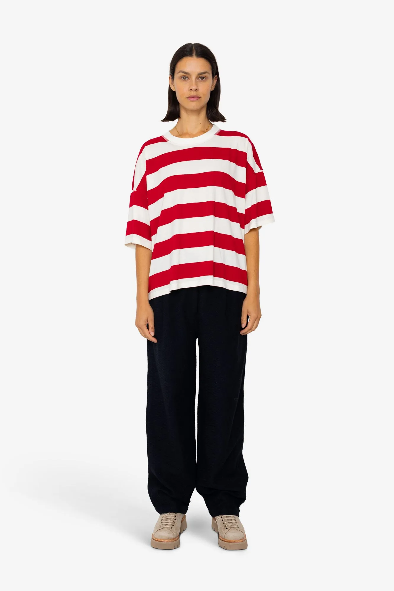 Boyfriend T-Shirt - Carnation Stripe sold by Folk product image thumbnail 2