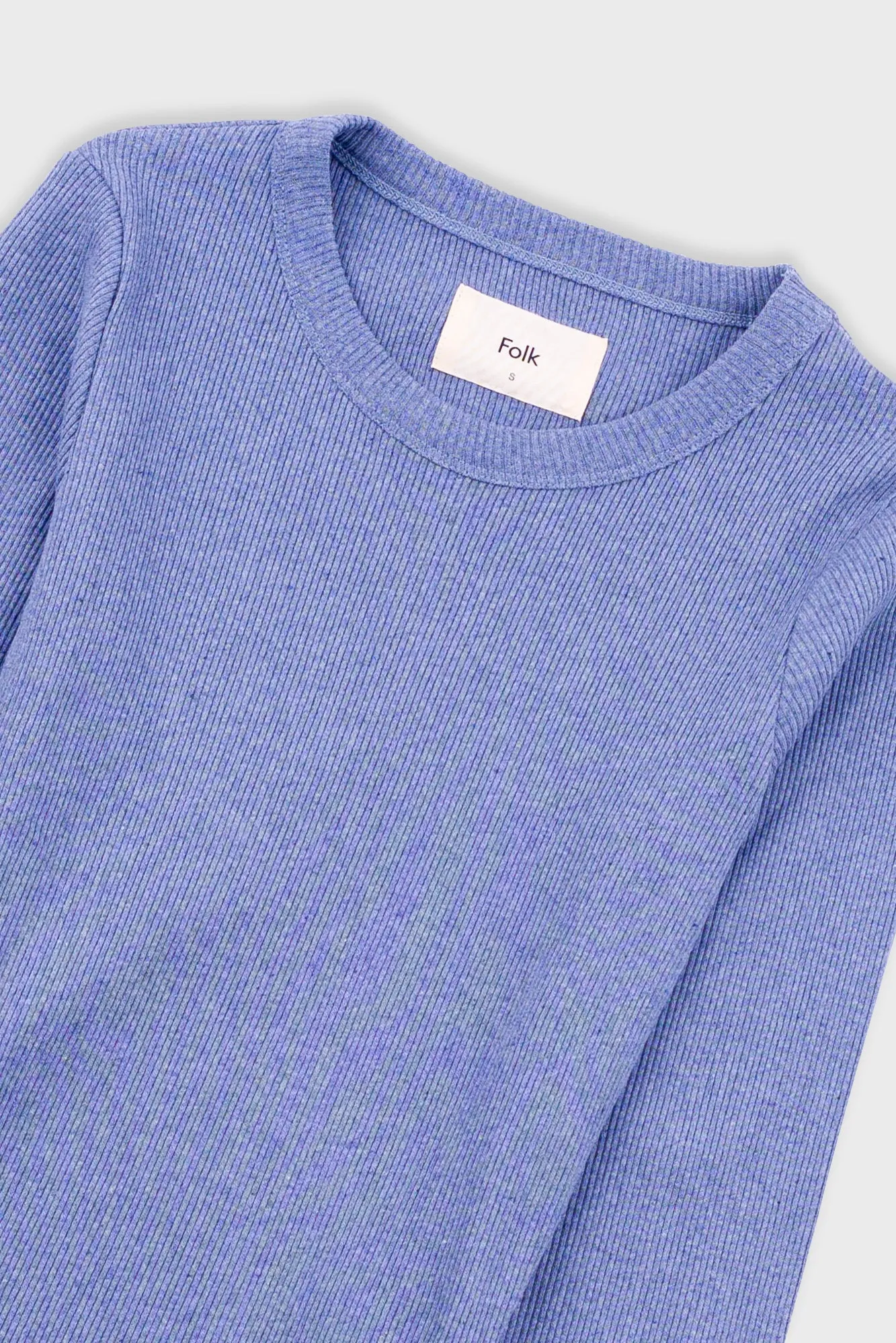 LS Fitted T-Shirt - Bleached Denim Melange sold by Folk product image thumbnail 5