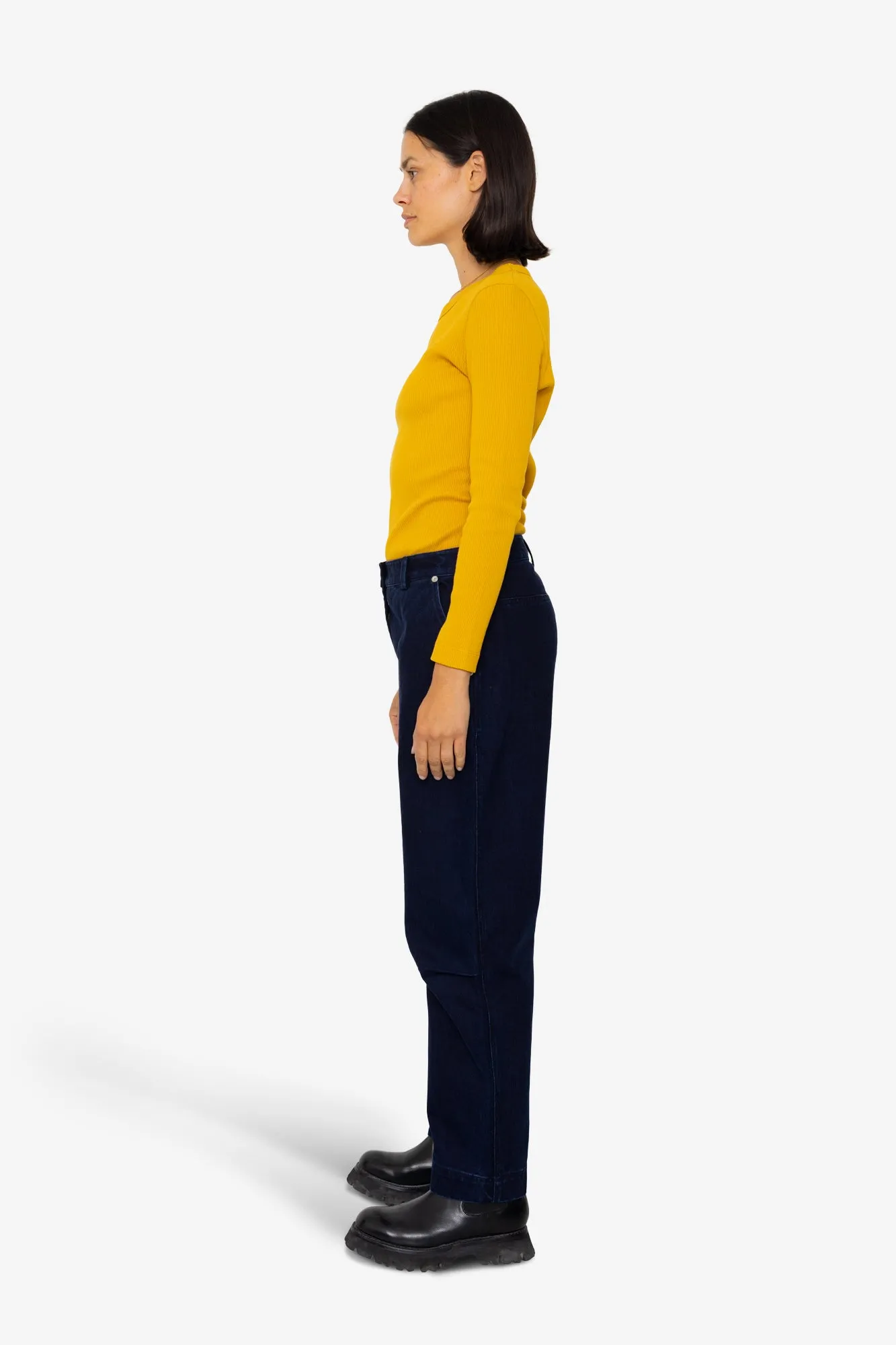 Barrel Trousers - Deep Indigo Slub sold by Folk product image thumbnail 4